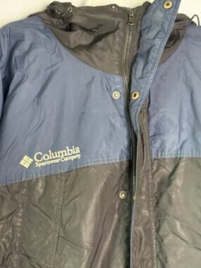 Columbia Mens Navy Black Hooded Winter Jacket Size XL